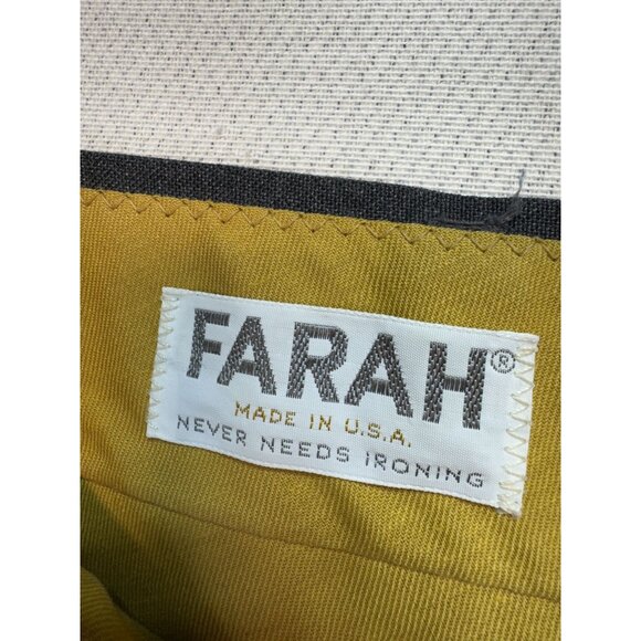 Farah Men’s Dress Pants Flat Front Stretch Size 34x26 Solid Blue Casua Pockets - Picture 3 of 12